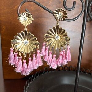 Lilly Pulitzer Pink / Gold tone Earrings and Bracelet